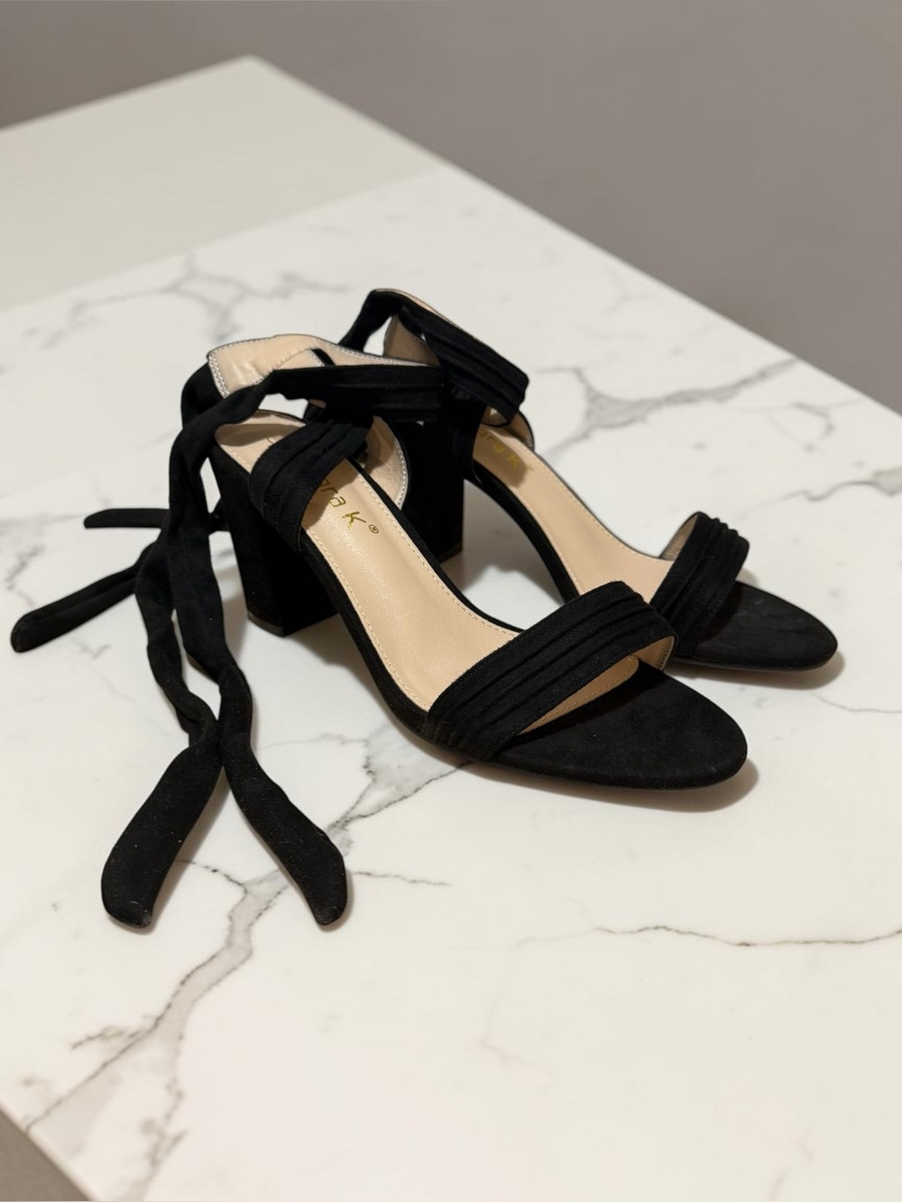 Allegra K Velvet Block Heels - Picture 3 of 11